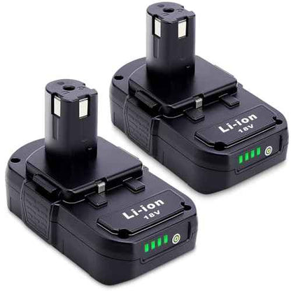 Upgraded 3000mAh Replacement for Ryobi 18V Battery 2Pack, Compatible with Ryobi 18V ONE+ Battery P103 P102 P105 P107 P108 P109 P122 18 Volt Lithium Cordless Power Tools