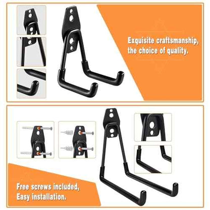 Garage Hooks,16 Pack Garage Hooks Heavy Duty,Utility Steel Garage Storage Hooks,Wall Mount Garage Hanger&Organizer for Organizing Power Tools,Ladders,Bulk Items,Bikes,Ropes and More Equipment