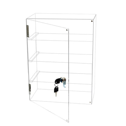 Tozcozus 4 Shelf Clear Acrylic Display Case with Lock and Keys, Locking Display Cases for Collectibles, Acrylic Display Cabinet with Shelves for Collectibles Office Retail Store11.8 X 5.9 X 15.7 Inch