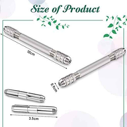 Zhehao Double Ended Pin Vise DIY Hand Drill Pin Vise Resin Drill Wire Twisting Tools with Copper Collet Copper Drill Jewelry Making Tools for DIY Hairpin Keychain Bracelets Necklace (2 Pieces)