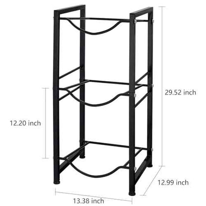 5 Gallon Water Bottle Holder - Keep Your 5-Gallon Jugs Neatly Organized with a 3-Tier Organizer - Perfect for Kitchen, Pantry, Bar - Sturdy Cast Iron Rack for Convenient Water Jug Storage