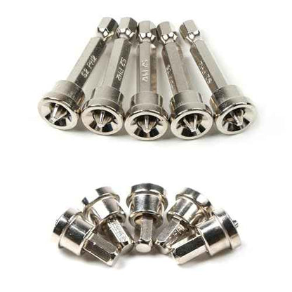 10pcs Magnetic Drywall Screwdriver Bits Set, PH2 Hexagonal Handle, 25mm x 5 Pcs & 50mm x 5 Pcs