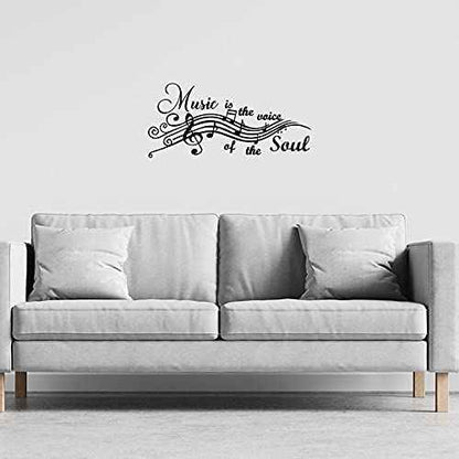 Music is The Voice of The Soul Vinyl Wall Decals Quotes Sayings Words Arts Lettering for Music Room