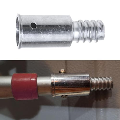MEETOOT 2PCS 0.85inch/22mm Threaded End Replacement Repair Kit Metal Handle Extension Rod Adapter End Silver Brush Threaded Fitting for Boat Hook Rod Paint Brush Duster and Deck Brush