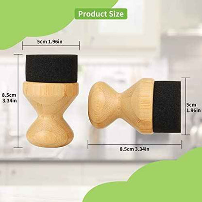 2Pack Cutting Board Oil Wax Applicator for Food Grade Mineral Oil Board - Natural Bamboo Applicator for Cutting Boards£¬Wooden Spatula£¬Spoon and Other Utensils