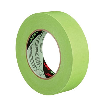 3M 401+ 0.25" x 60yd High Performance Masking Tape - 0.25" x 60 Yards Roll, Crepe Paper, Green