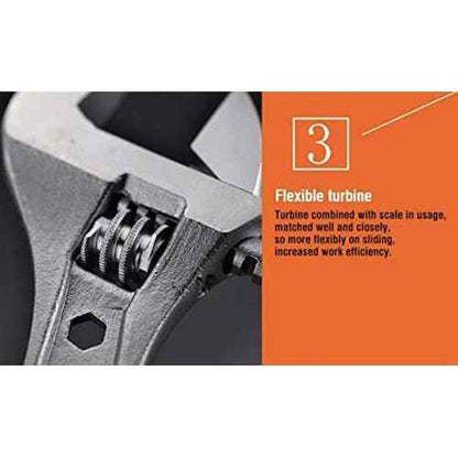 Edward Tools Pro 8" Adjustable Wrench - Carbon Steel Adjusting Design - Crescent Pro Grip for Greater Leverage - Adjustable Width - Spanner Handle