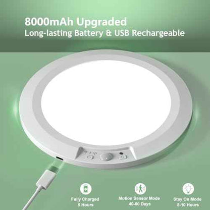 Battery Operated Motion Sensor Ceiling Light with Remote, USB Rechargeable Magnetic Closet Light 5 Color Temperatures Dimmable Timing Motion Activated Stairs Light for Pantry Porch- 2 Pack