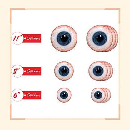 Wall Stickers Murals, Halloween Sticker with Eyeballl Wall Paste Anti-Slip Wall Sticker Decorative Wall Decals 12pcs