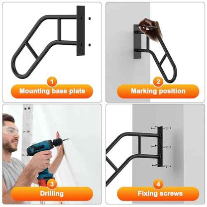 Handrails for Outdoor Steps £¬22.8" Stair Railing Indoor1-3 Step, U-Shaped Safety Handrails for Kids, Elderly, Pregnant Women, Disabled (2 Pack Upgraded U-Shaped handrail)