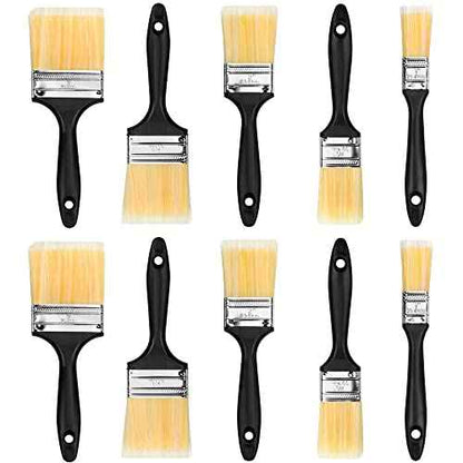 SteadMax Paint Brush Set (10 Pieces), Set of 10 Multi-Sized Brushes, Professional Quality Painting Tool Kit, Two Sets of 1, 1.5, 2, 2.5, and 3 Inch Brushes (Pack of 10)