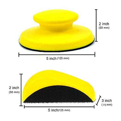 VIBRATITE 5 Inch Hook and Loop Round & Mouse Hand Sanding Block, Ideal for Woodworking, Furniture Restoration, Home and Automotive Body,Sanding Pad Hook Backing Plate for Sanders or Polishers,2PCS