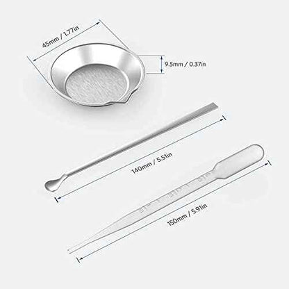 2pcs Stainless Steel Small Round Paint Tray&Paint Stirrer Suitable for Mixing of Various pigments