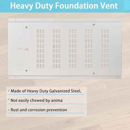 Foundation Vent Cover Crawl Space Vent Cover for Foundation Garage Attic Home Improvement,Fit 16¡±x8¡± Rough Opening,Outdoor Crawl Space Air Wall Vent Cover with Damper&Screen Reduce Moisture,White,3PK