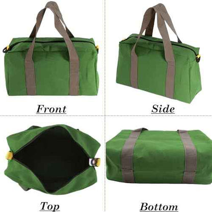 Small Tool Bag, Canvas Wide Mouth Tool Bag, Large Capacity Tool Bags for Men, Portable Home Tool Organizer for Storage Handbag for Screwdrivers, Wrench, Plier, Nails, Pliers Repair Hand Tools -12 Inch