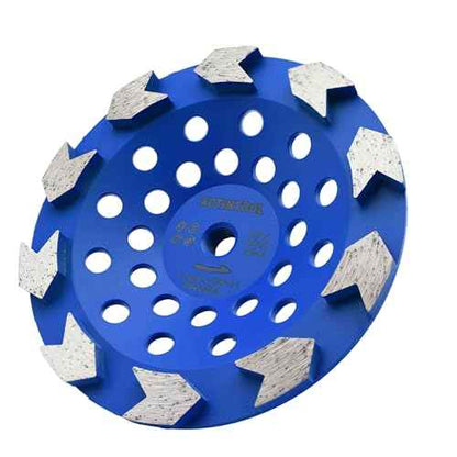 7 in.x 5/8-11 in. Abor Threaded 10 Arrow Segments Grinding Cup Wheel (5/8"-11 Threaded)