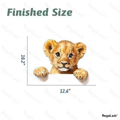 Baby Lion Wall Decals Removable Cartoon Animal Peeking Vinyl Stickers for Nursery Living Room and Kids Playroom Jungle Theme Decor Peel and Stick Wall Art