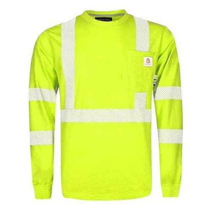BOCOMAL FR Tee Shirts High Visibility/Hi Vis Flame Resistant/Fire Retardant Shirt 7oz Reflective Men's Safety Shirts