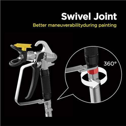 InoKraft Airless Paint Spray Gun High Pressure 3600 PSI with 515 Reversible Nozzle Tip for Exterior Paint/Primer, with Swivel Joint for Airless Paint Sprayers M1 & M3, Paint Sprayer Accessories