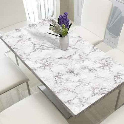 Mecpar Marble Contact Paper - 17.7 in x 19.7 ft Grey White Marble Peel and Stick Wallpaper for Furniture, Cabinets, Countertop, Kitchen