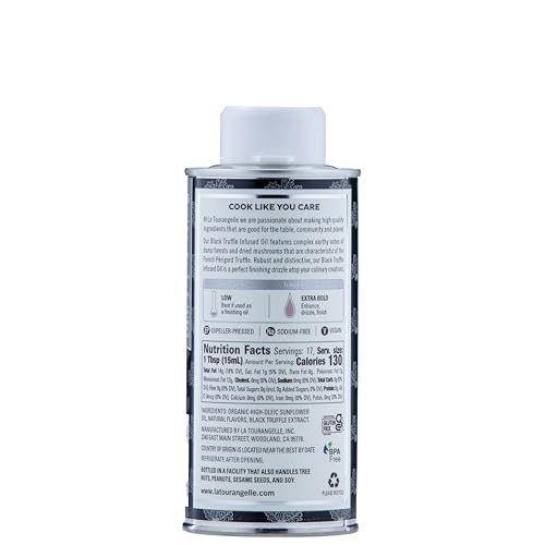 La Tourangelle, White Truffle Cooking Spray, Complex Gourmet Earthy Flavor for Spraying on Pasta, Popcorn, Vegetables, Potatoes, and More, 5 Fl Oz