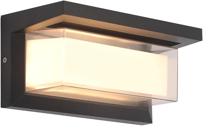 Outdoor Modern Wall Sconce Lights,15%-100% Dimmable Indoor Wall Light Fixtures,3000K/4000K/6500K Adjustable,24W Exterior Wall Lighting,Waterproof Outdoor Porch Light,2160LM Indoor Wall Sconce 1 Pack
