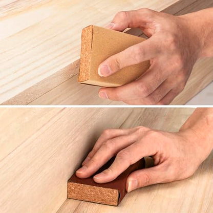 4 Pack Cork Sanding Block, 3-8/9" x 2-3/8" x 7/9" Sandpaper Block, Sand Paper Block, Small Cork Block, Sander Block, Hand Sanding Block for Sandpaper, Wood
