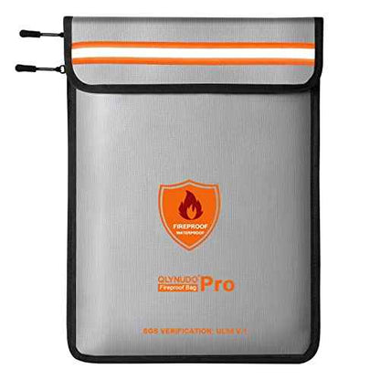 4200¢µ Fireproof Document Bag, Important Waterproof Document Holder with Thermal Insulation Layer, Legal Size Fireproof Envelope with Zipper/Reflective Strip