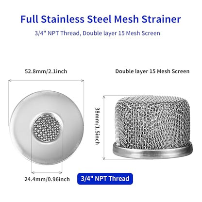 183770 Pump Inlet Strainer Screen Filter for Airless Paint Sprayer 455ST, 495ST Pro Hi-Boy, GM3000, Ultra 500, 695, LineLazer 3000, 3500 Suction Hose, 3/4" NPT Thread, Double Layer Screen