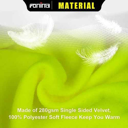 FONIRRA High Visibility Safety Work Hoodie for men Construction Hi Vis Reflective Fleece Sweatshirt with Zipper ANSI Class 3
