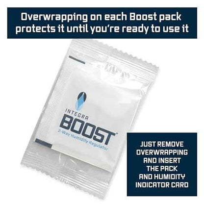 Integra Boost - 55% RH Level - 8 Gram Size - Two-Way Humidity Control Pack Incl. Replacement Indicator Cards - Food Storage & Herbs Preserver Moisture Balancer, Protects 1 OZ (Pack of 50)