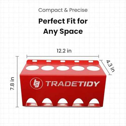 Tradetidy Silicone Caulk/Adhesive Holder, Red ? Tough, Durable Finish, Rugged All-Steel Construction ? caulk tube holder for Vans, Garages, Workshops ? Rounded Safety Edges, 12.2"x 7.87"x 4.33" inches