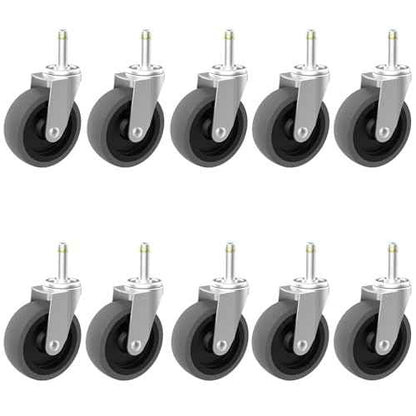 Replcament Casters for Brute Trash Bin Dolly Set of 10, 3-Inch Trash Can Dolly Replacement Wheels(375LBS-2)