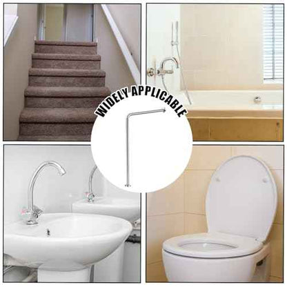 Zonon Wall to Floor Safety Grab Bar 24" by 33" Drinking Fountains Stainless Steel Brushed Finish Non-Slip Split-Design Shower Toilet Grab Bars forBathroom Wet Areas Disabled Elderly Pregnant Women