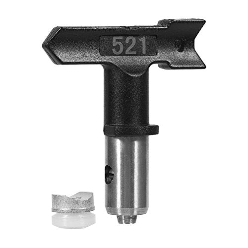 Yosoo Airless Paint Spray Gun Tip, Multi Series Tungsten Steel Reversible Airless Paint Sprayer Nozzle Tip Black (Size : 521#)
