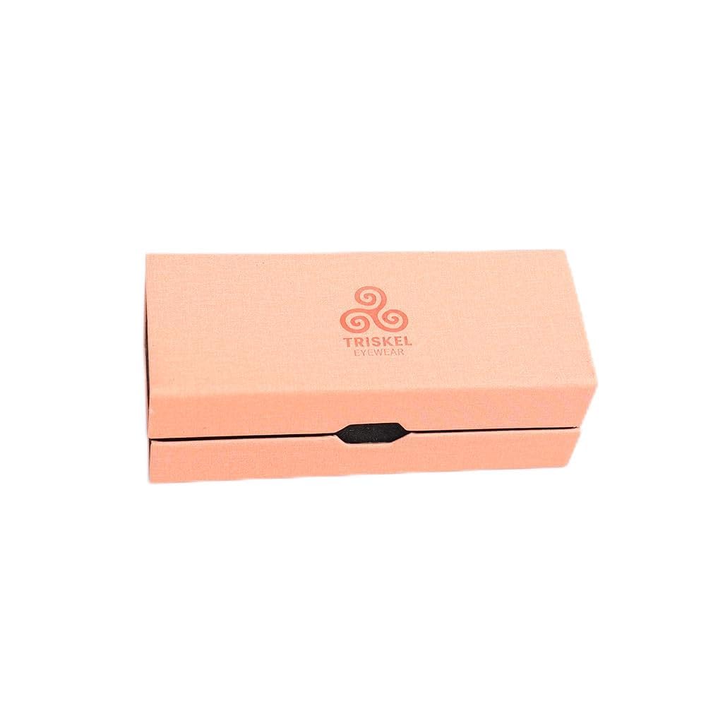 TRISKEL EYEWEAR Premium Double Frame Case – Luxury PU Leather Case with Diamond-Vein Lining, Travel Storage for Two Glasses (Terracotta)