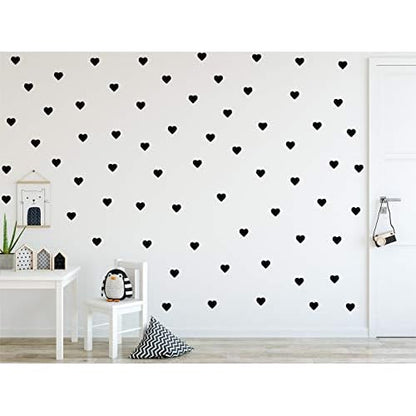 | Heart Shape Decoration Removable Wall Art Vinyl Decal Stickers | (Pack of 80) (Black)