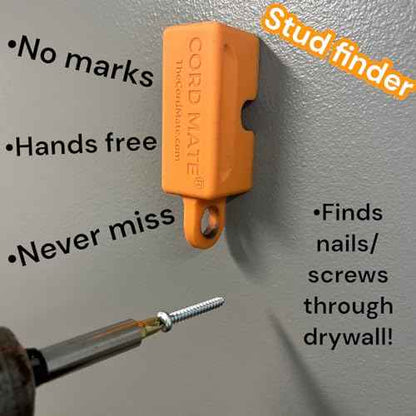 Reusable Cord holder, Versatile Rare Earth Magnetic cord organizer multi tool for appliance moving/repair use by electricians, technicians and movers. With carabiner included (black,orange
