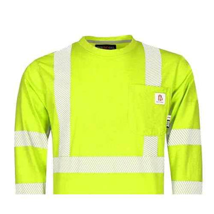 BOCOMAL FR Tee Shirts High Visibility/Hi Vis Flame Resistant/Fire Retardant Shirt 7oz Reflective Men's Safety Shirts