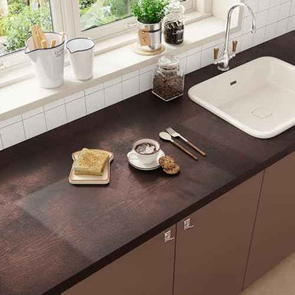 CRE8TIVE Metallic Brown Wood Contact Paper Peel and Stick Faux Wood Look Wallpaper Removable Self Adhesive Vinyl Wallpaper 12"x80" Brown Contact Paper for Countertops Waterproof Shelves Desk Table Top