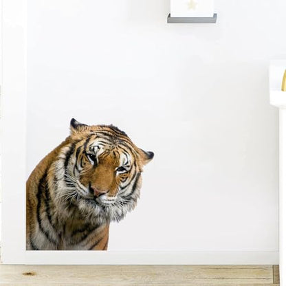 Realistic Tiger Wall Decal, Safari Jungle Animal Window Wall Sticker for Nursery, Kids Room, Bedroom or Wildlife Themed Decor