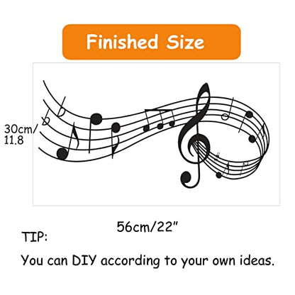 Musical Note Wall Decals, Creative Music Notes Notation Removable Vinyl Wall Stickers for Classroom Kids Music Studio Dance Room Bedroom Art Decor House Decoration