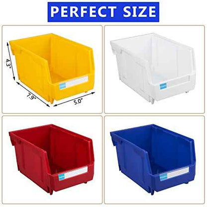 Small parts organizer Wall Mounted Hanging Bins Parts Storage Organizer Garage Storage Bins for Bolts, tools,other small parts (Red,pack of 9)