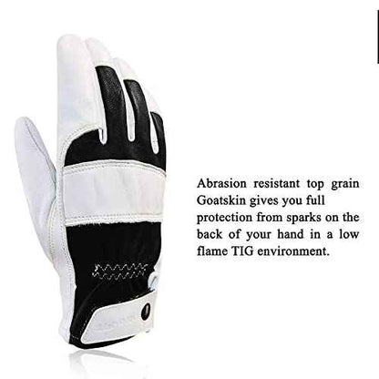 TIG Welding Gloves, High Dexterity Premium Goatskin,Spark-Resistant,True Fit