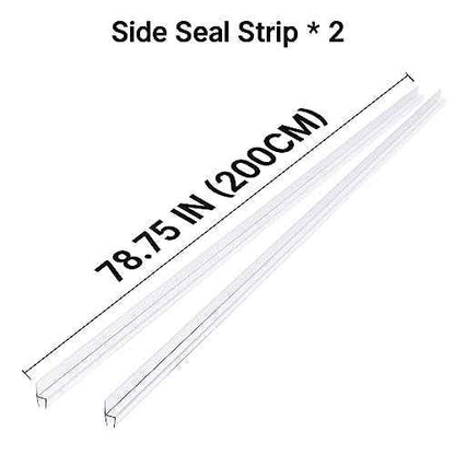 AmazerBath Shower Door Side Seal Strip (Set of 2), Frameless Glass Shower Door Seal Strip - Suitable for 1/4 Inch Glass, 78 inch