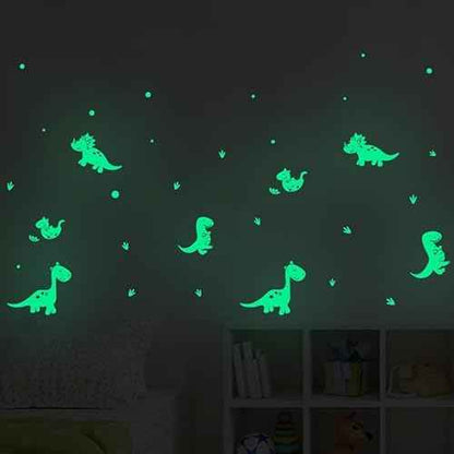 Glow in The Dark Stickers,2 Pack Dinosaur Stickers Decor for Boys Kids Bedroom,Wall Stickers for Living Room Decorations