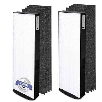 1183800 Replacement Filter Compatible with Whirlpool WPT80(P/B) & 817800 fit Whispure Large Tower Air Purifier, with 2 H13 HEPA Filters + 8 Activated Carbon Pre-Filters