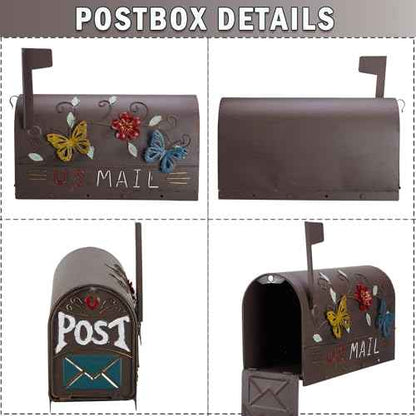 Heavy Duty Mailboxes for Outside, Mail Boxes Post Mount,Decorative Mailboxes Outside Courtyard Garden
