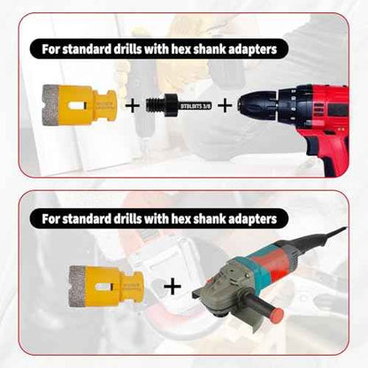 Diamond Core Drill Bits 4 Inch (100mm) Tile Hole Saws Vacuum Brazed Diamond Hole Saw for Tiles Porcelain Ceramic Glass Marble Brick Granite Quartz, Dry or Wet Use, M14 Thread