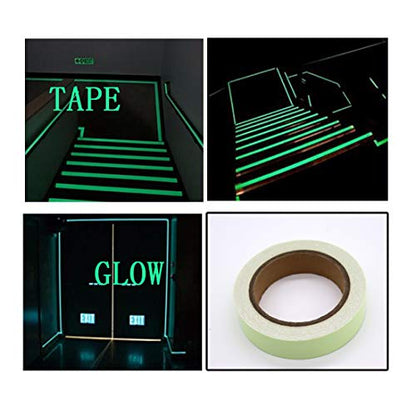 Glow in The Dark Tape, Neon Fluorescent Glow Tape, Halloween Glow Gaffer Duct Tape for photoluminescent Safety Egress Markers Stairs, Walls, Steps - 1 Inchx30 FT